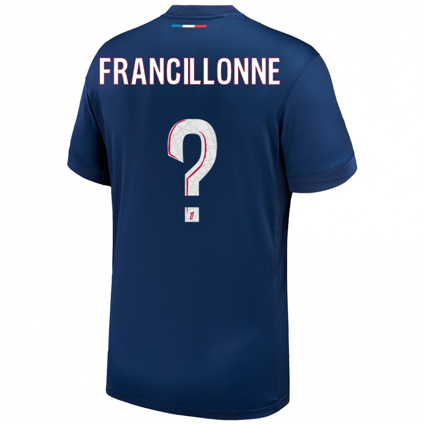 Niño Camiseta Bryan Francillonne #0 Azul Marino Blanco 1ª Equipación 2024/25 La Camisa Perú