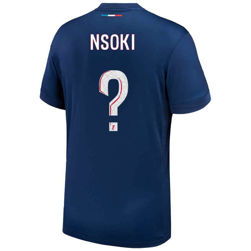 Niño Camiseta Noah Nsoki #0 Azul Marino Blanco 1ª Equipación 2024/25 La Camisa Perú