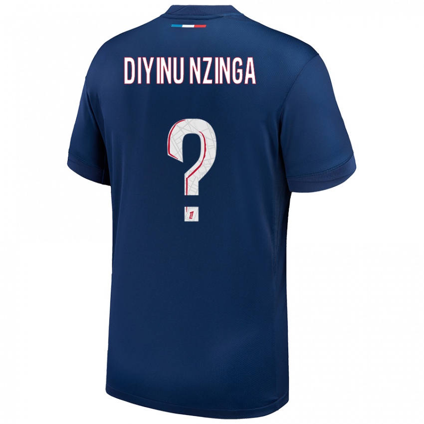 Niño Camiseta Vainqueur Diyinu Nzinga #0 Azul Marino Blanco 1ª Equipación 2024/25 La Camisa Perú