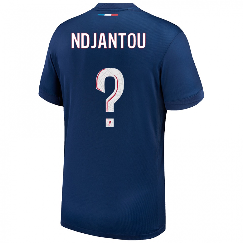 Niño Camiseta Quentin Ndjantou #0 Azul Marino Blanco 1ª Equipación 2024/25 La Camisa Perú