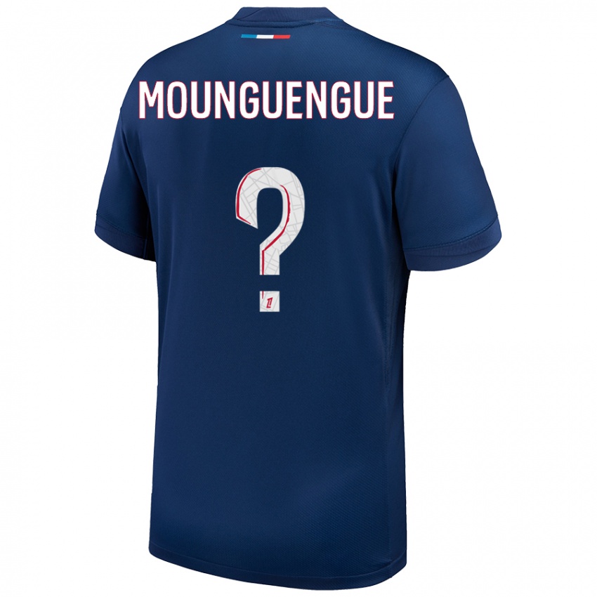 Niño Camiseta Pierre Mounguengue #0 Azul Marino Blanco 1ª Equipación 2024/25 La Camisa Perú