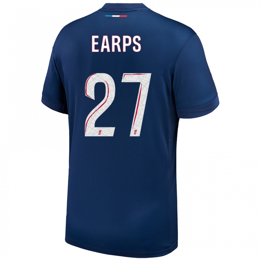 Niño Camiseta Mary Earps #27 Azul Marino Blanco 1ª Equipación 2024/25 La Camisa Perú