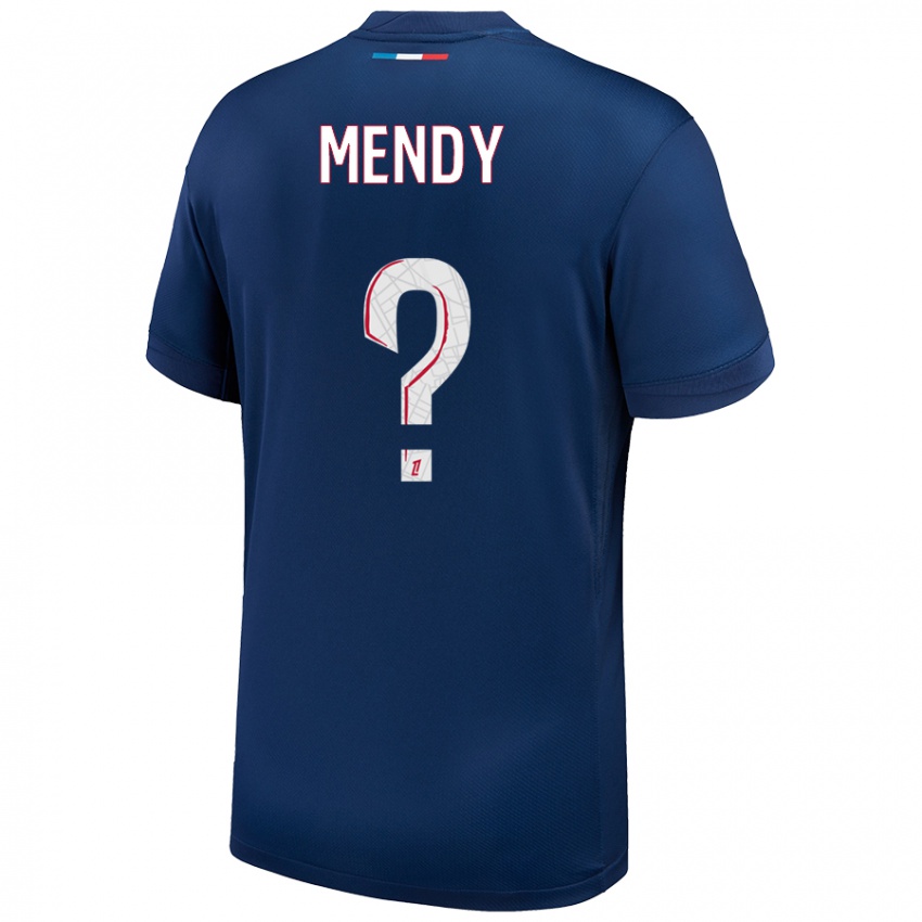 Niño Camiseta Tony Mendy #0 Azul Marino Blanco 1ª Equipación 2024/25 La Camisa Perú