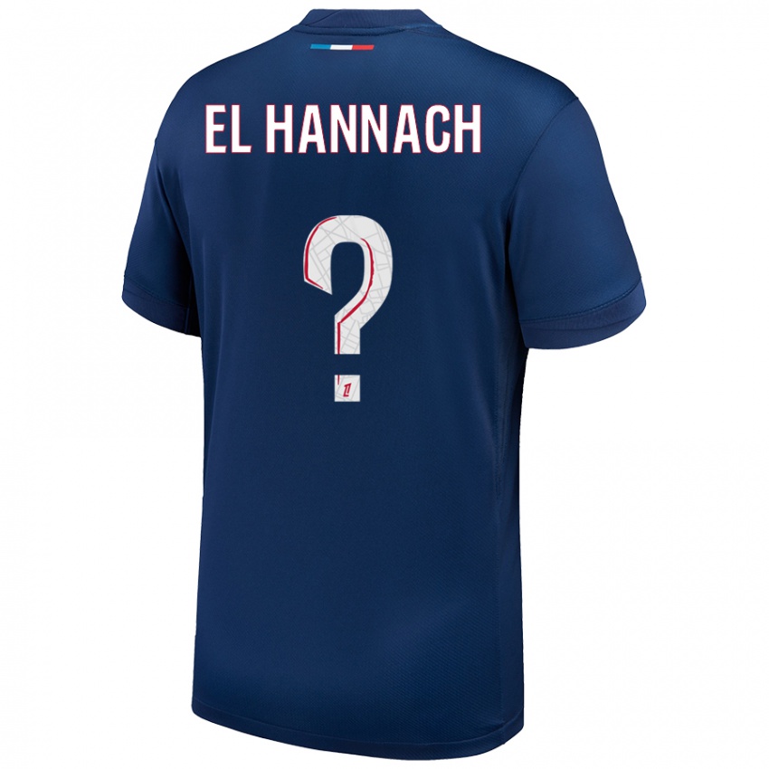 Niño Camiseta Younes El Hannach #0 Azul Marino Blanco 1ª Equipación 2024/25 La Camisa Perú