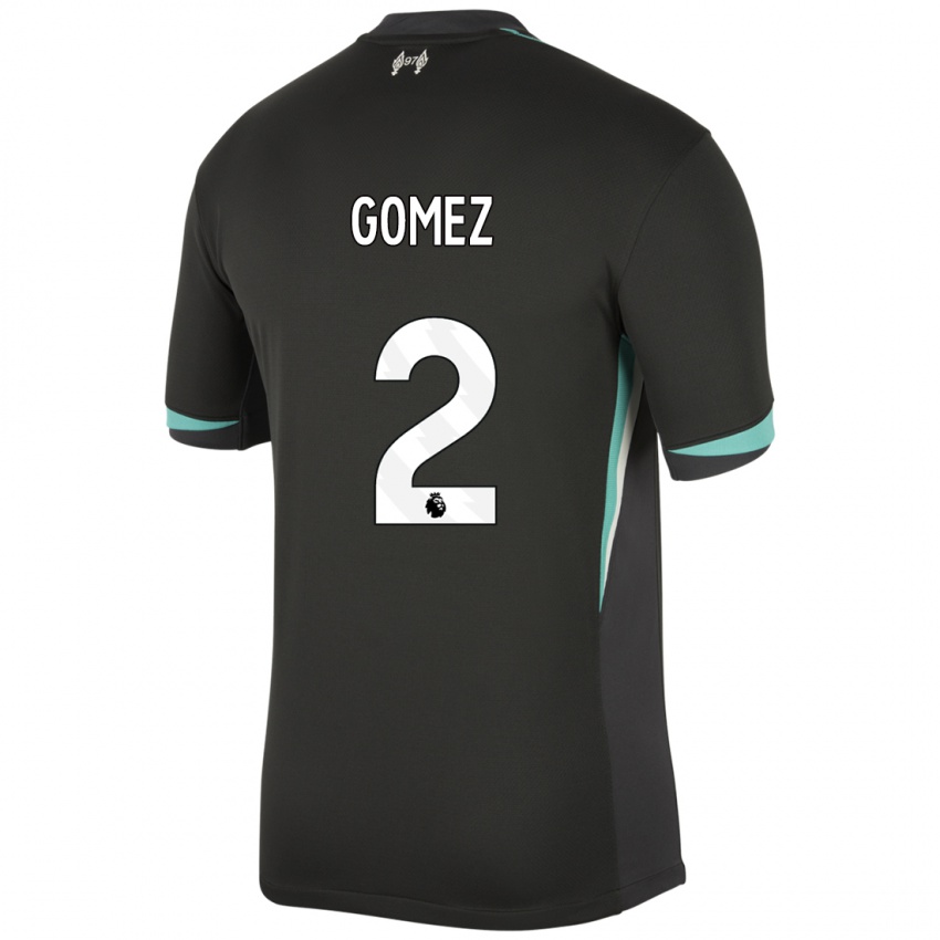 Niño Camiseta Joe Gomez #2 Negro Antracita Blanco 2ª Equipación 2024/25 La Camisa Perú