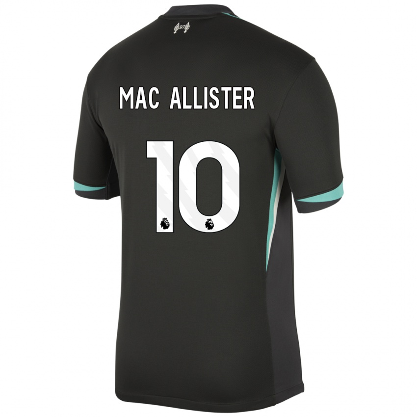 Niño Camiseta Alexis Mac Allister #10 Negro Antracita Blanco 2ª Equipación 2024/25 La Camisa Perú