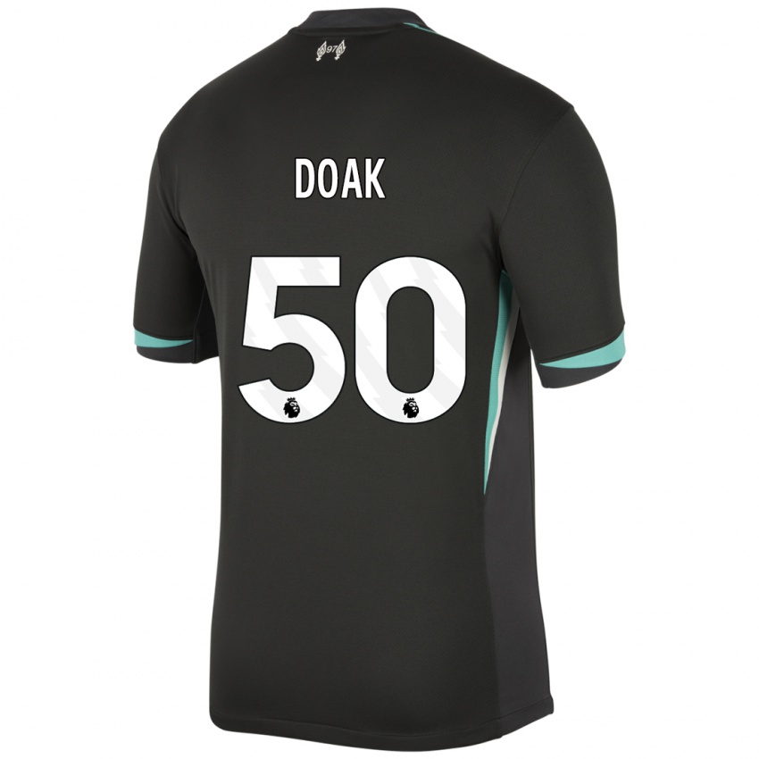 Niño Camiseta Ben Doak #50 Negro Antracita Blanco 2ª Equipación 2024/25 La Camisa Perú