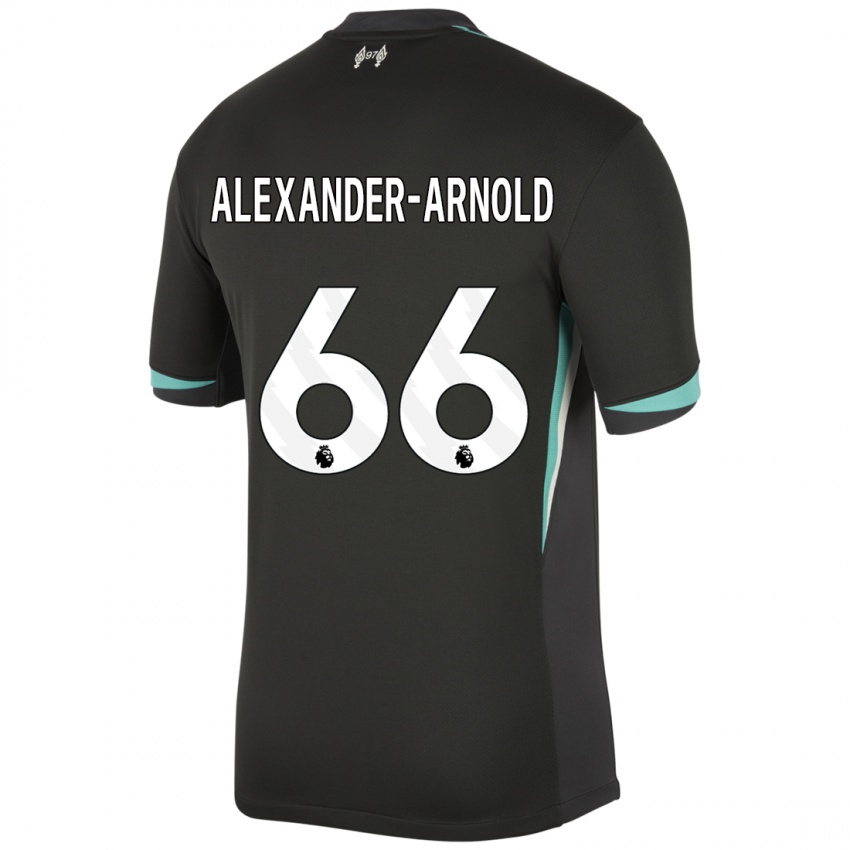 Niño Camiseta Trent Alexander-Arnold #66 Negro Antracita Blanco 2ª Equipación 2024/25 La Camisa Perú