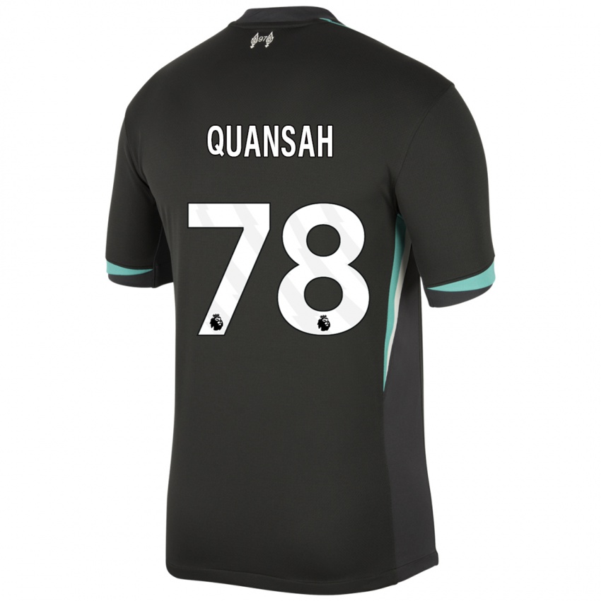 Niño Camiseta Jarell Quansah #78 Negro Antracita Blanco 2ª Equipación 2024/25 La Camisa Perú