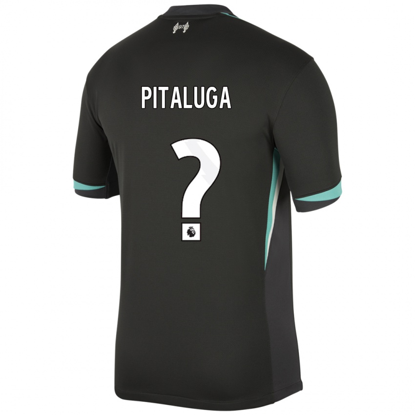 Niño Camiseta Marcelo Pitaluga #0 Negro Antracita Blanco 2ª Equipación 2024/25 La Camisa Perú