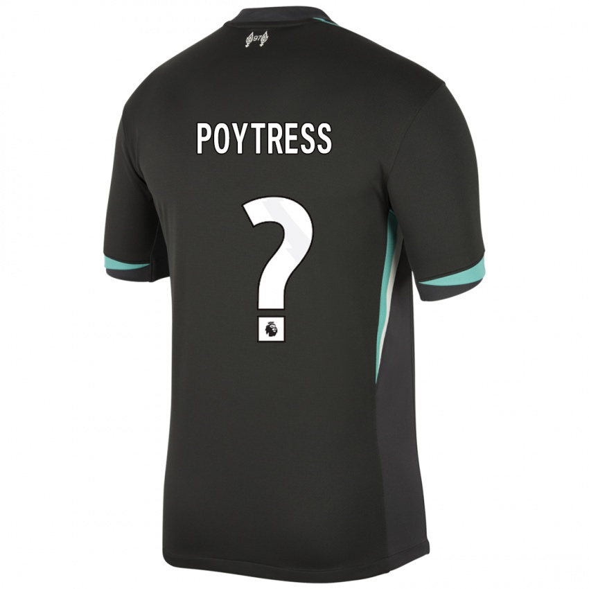 Niño Camiseta Jacob Poytress #0 Negro Antracita Blanco 2ª Equipación 2024/25 La Camisa Perú