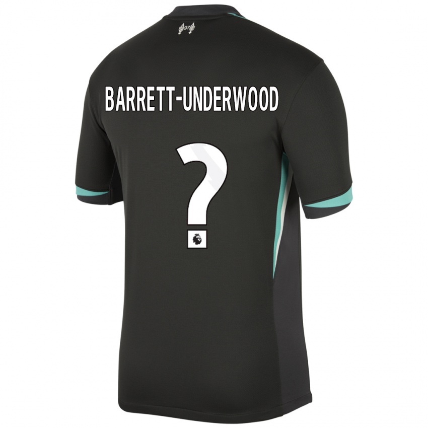 Niño Camiseta Keehan Barrett-Underwood #0 Negro Antracita Blanco 2ª Equipación 2024/25 La Camisa Perú