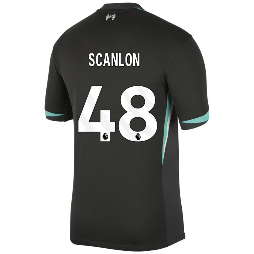 Niño Camiseta Calum Scanlon #48 Negro Antracita Blanco 2ª Equipación 2024/25 La Camisa Perú