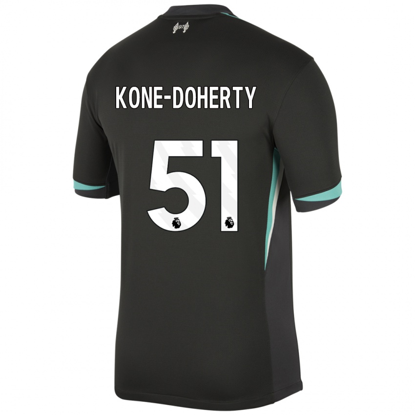 Niño Camiseta Trent Kone-Doherty #51 Negro Antracita Blanco 2ª Equipación 2024/25 La Camisa Perú