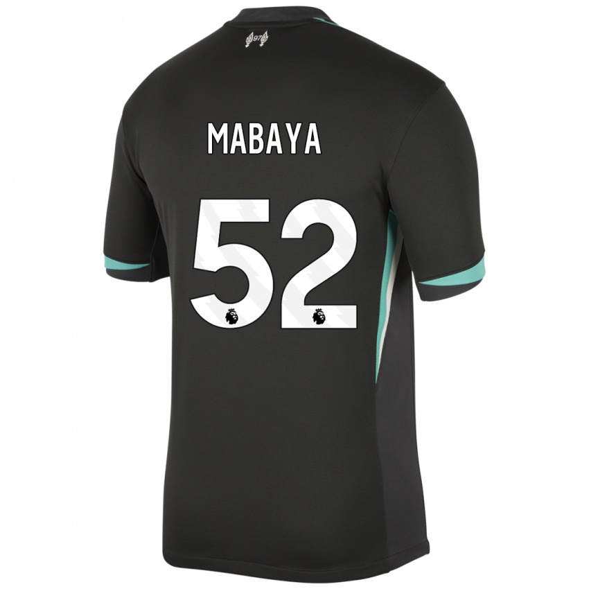 Niño Camiseta Isaac Mabaya #52 Negro Antracita Blanco 2ª Equipación 2024/25 La Camisa Perú