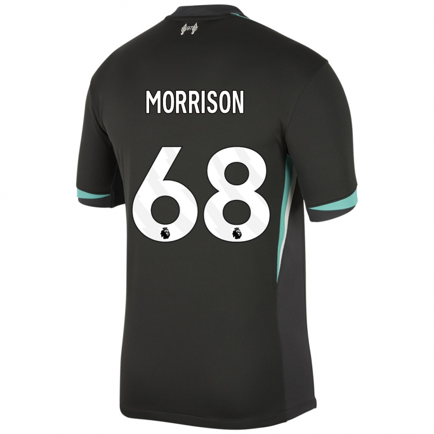 Niño Camiseta Kieran Morrison #68 Negro Antracita Blanco 2ª Equipación 2024/25 La Camisa Perú