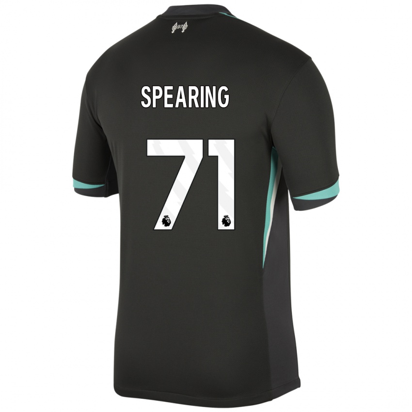 Niño Camiseta Jay Spearing #71 Negro Antracita Blanco 2ª Equipación 2024/25 La Camisa Perú