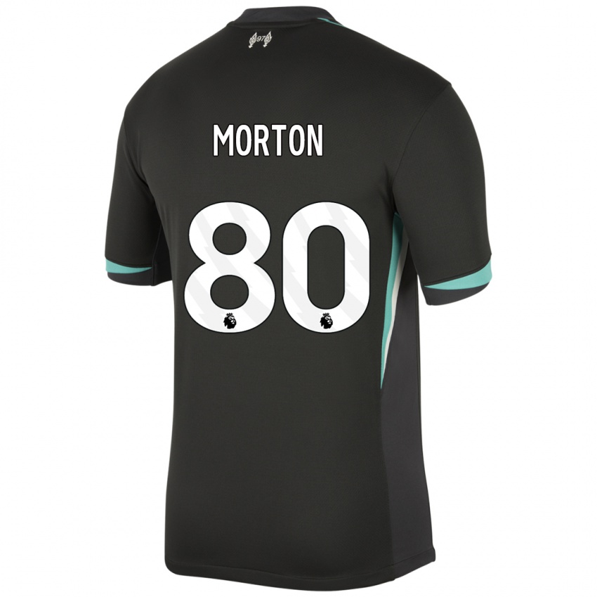 Niño Camiseta Tyler Morton #80 Negro Antracita Blanco 2ª Equipación 2024/25 La Camisa Perú