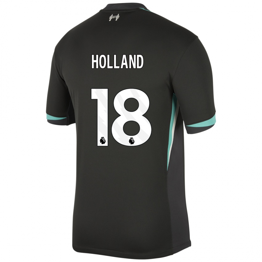 Niño Camiseta Ceri Holland #18 Negro Antracita Blanco 2ª Equipación 2024/25 La Camisa Perú