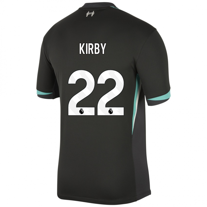 Niño Camiseta Faye Kirby #22 Negro Antracita Blanco 2ª Equipación 2024/25 La Camisa Perú