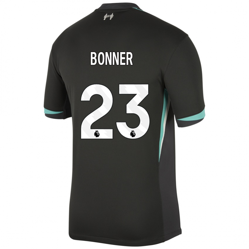 Niño Camiseta Gemma Bonner #23 Negro Antracita Blanco 2ª Equipación 2024/25 La Camisa Perú