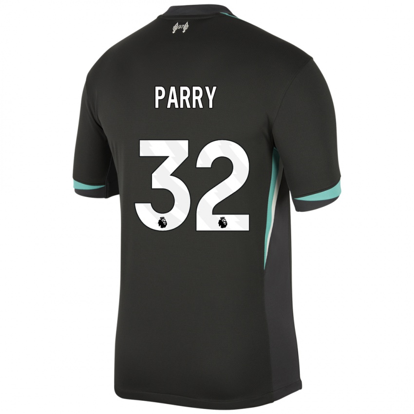 Niño Camiseta Lucy Parry #32 Negro Antracita Blanco 2ª Equipación 2024/25 La Camisa Perú