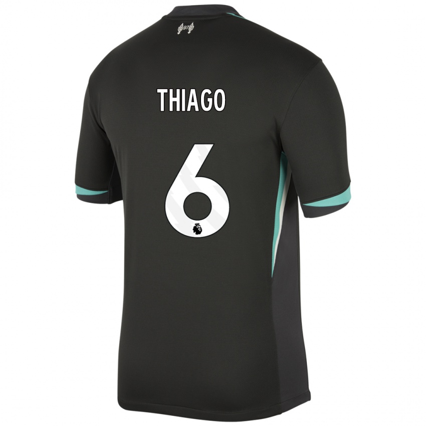 Niño Camiseta Thiago #6 Negro Antracita Blanco 2ª Equipación 2024/25 La Camisa Perú