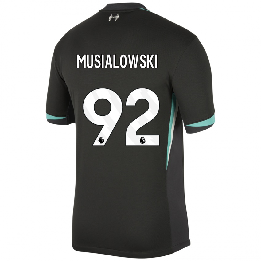 Niño Camiseta Mateusz Musialowski #92 Negro Antracita Blanco 2ª Equipación 2024/25 La Camisa Perú