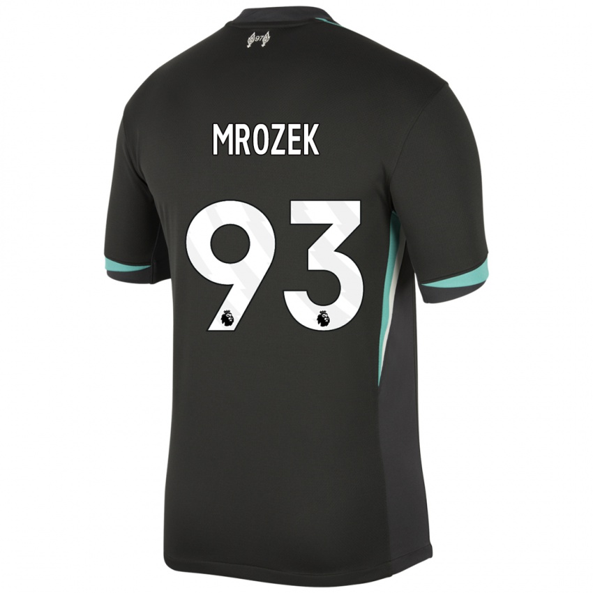 Niño Camiseta Fabian Mrozek #93 Negro Antracita Blanco 2ª Equipación 2024/25 La Camisa Perú