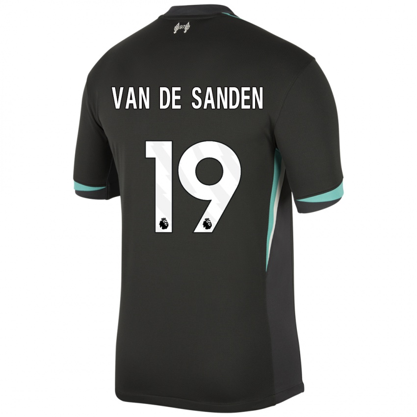 Niño Camiseta Shanice Van De Sanden #19 Negro Antracita Blanco 2ª Equipación 2024/25 La Camisa Perú