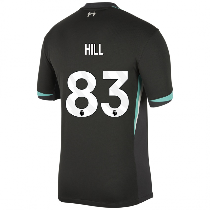 Niño Camiseta Thomas Hill #83 Negro Antracita Blanco 2ª Equipación 2024/25 La Camisa Perú