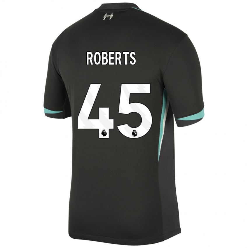 Niño Camiseta Iwan Roberts #45 Negro Antracita Blanco 2ª Equipación 2024/25 La Camisa Perú