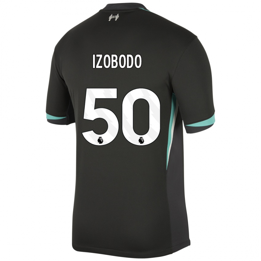 Niño Camiseta Elijah Izobodo John #50 Negro Antracita Blanco 2ª Equipación 2024/25 La Camisa Perú