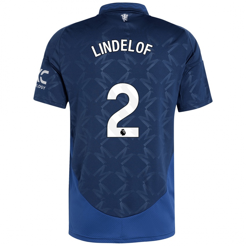 Niño Camiseta Victor Lindelof #2 Índigo 2ª Equipación 2024/25 La Camisa Perú