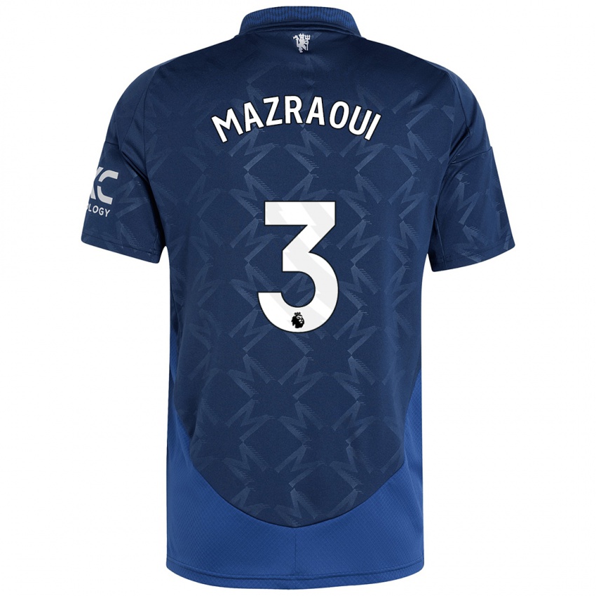 Niño Camiseta Noussair Mazraoui #3 Índigo 2ª Equipación 2024/25 La Camisa Perú