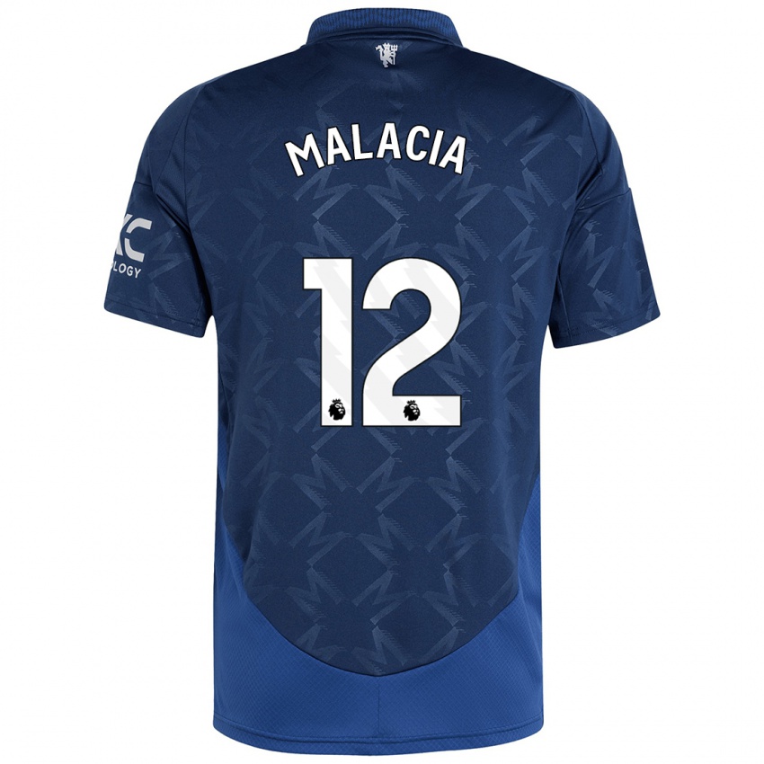 Niño Camiseta Tyrell Malacia #12 Índigo 2ª Equipación 2024/25 La Camisa Perú