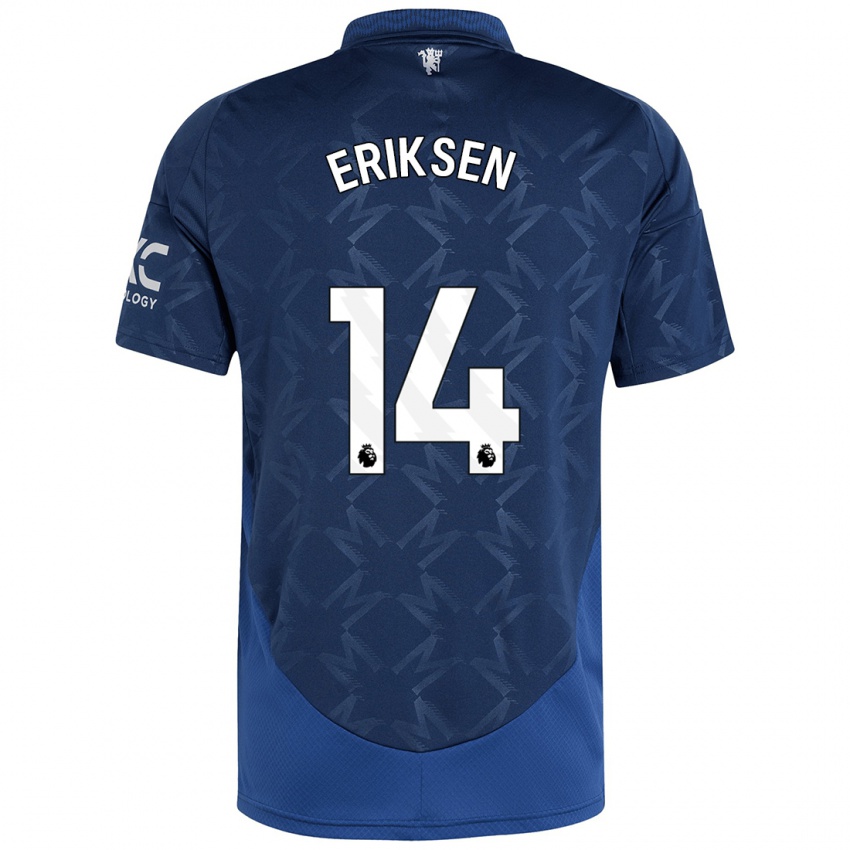 Niño Camiseta Christian Eriksen #14 Índigo 2ª Equipación 2024/25 La Camisa Perú