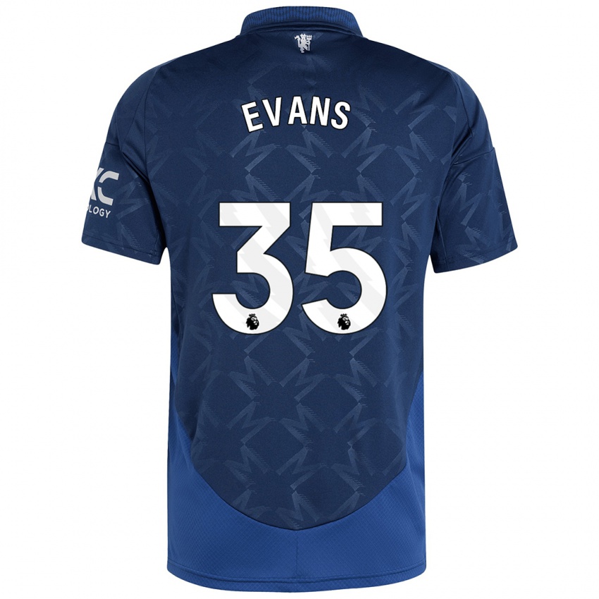 Niño Camiseta Jonny Evans #35 Índigo 2ª Equipación 2024/25 La Camisa Perú