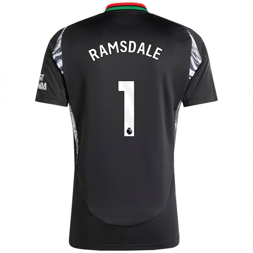 Niño Camiseta Aaron Ramsdale #1 Negro 2ª Equipación 2024/25 La Camisa Perú