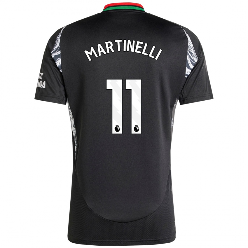 Niño Camiseta Gabriel Martinelli #11 Negro 2ª Equipación 2024/25 La Camisa Perú