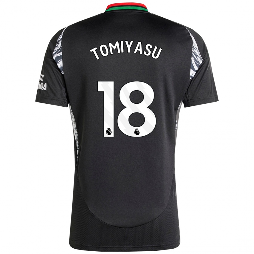 Niño Camiseta Takehiro Tomiyasu #18 Negro 2ª Equipación 2024/25 La Camisa Perú