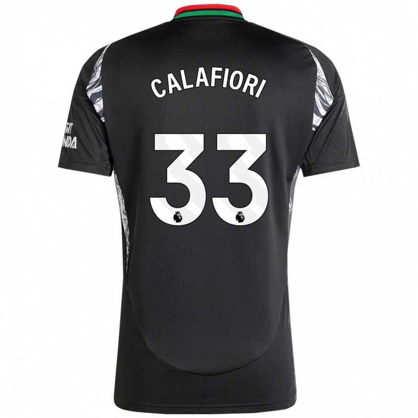 Niño Camiseta Riccardo Calafiori #33 Negro 2ª Equipación 2024/25 La Camisa Perú