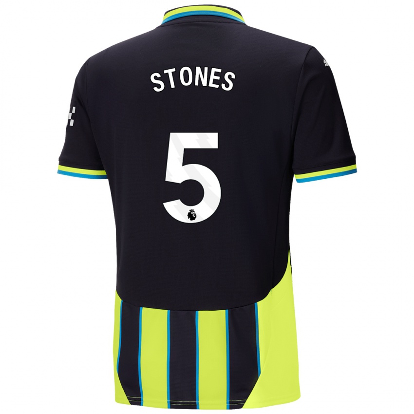 Niño Camiseta John Stones #5 Azul Amarillo 2ª Equipación 2024/25 La Camisa Perú