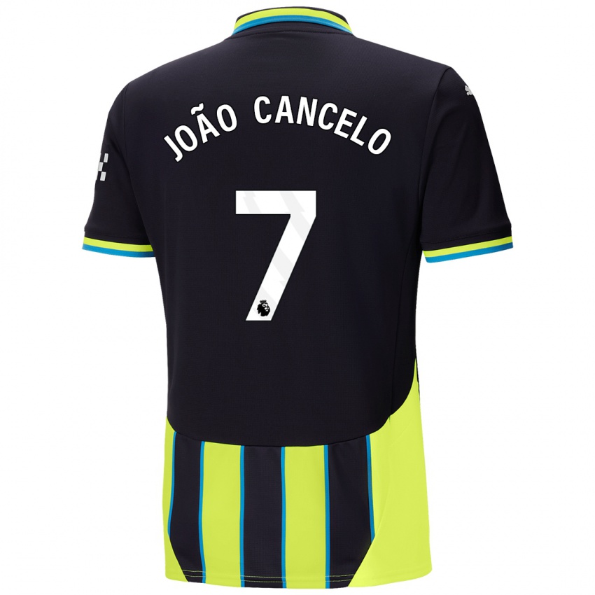 Niño Camiseta Joao Cancelo #7 Azul Amarillo 2ª Equipación 2024/25 La Camisa Perú