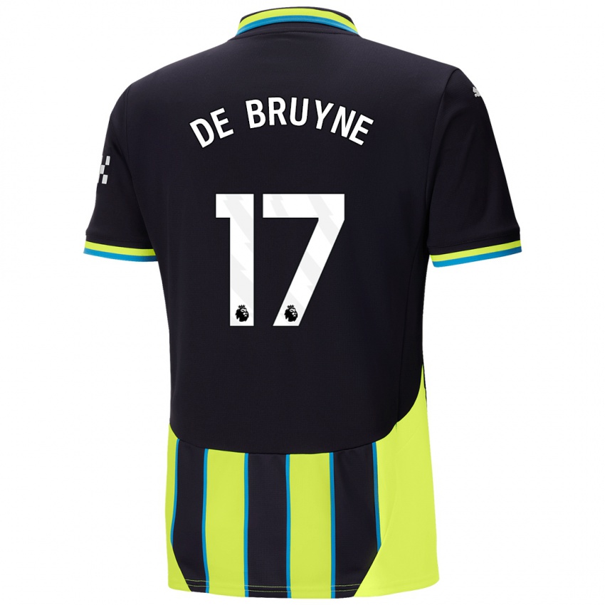 Niño Camiseta Kevin De Bruyne #17 Azul Amarillo 2ª Equipación 2024/25 La Camisa Perú