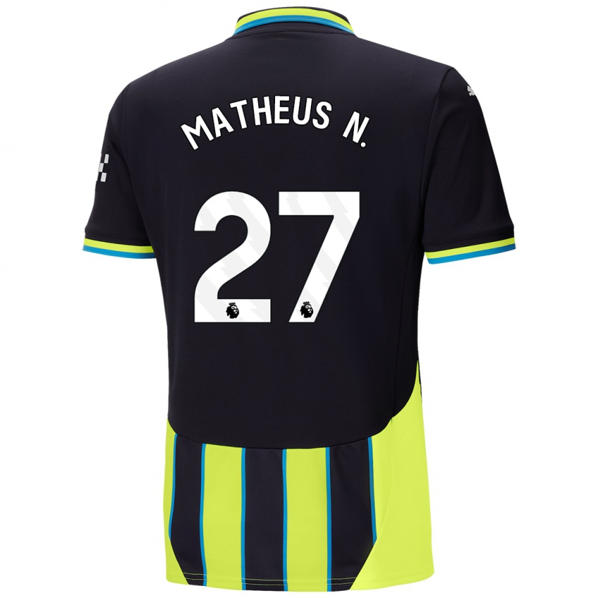 Niño Camiseta Matheus Nunes #27 Azul Amarillo 2ª Equipación 2024/25 La Camisa Perú