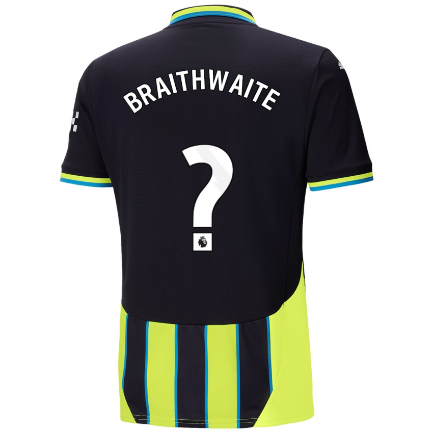 Niño Camiseta Kaden Braithwaite #0 Azul Amarillo 2ª Equipación 2024/25 La Camisa Perú