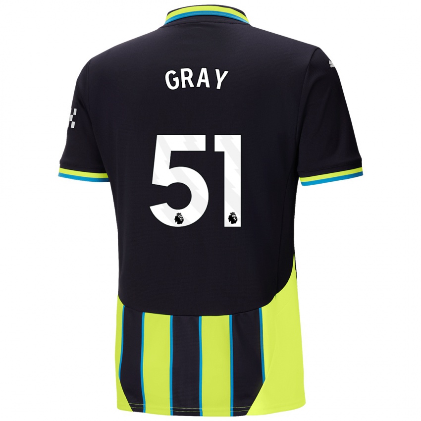 Niño Camiseta Charlie Gray #51 Azul Amarillo 2ª Equipación 2024/25 La Camisa Perú