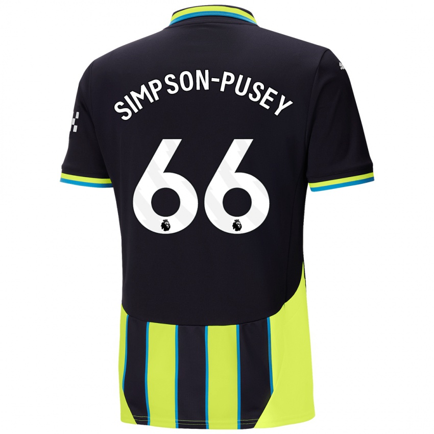 Niño Camiseta Jahmai Simpson-Pusey #66 Azul Amarillo 2ª Equipación 2024/25 La Camisa Perú