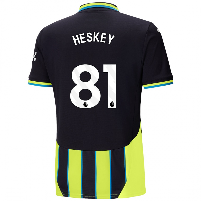 Niño Camiseta Jaden Heskey #81 Azul Amarillo 2ª Equipación 2024/25 La Camisa Perú